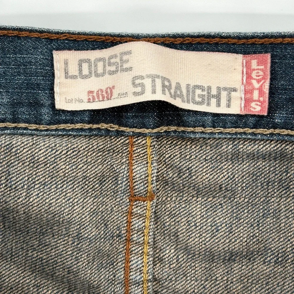 Levis 569 Loose Straight Jeans Mens 40x30‎ Medium Wash Blue Denim Baggy